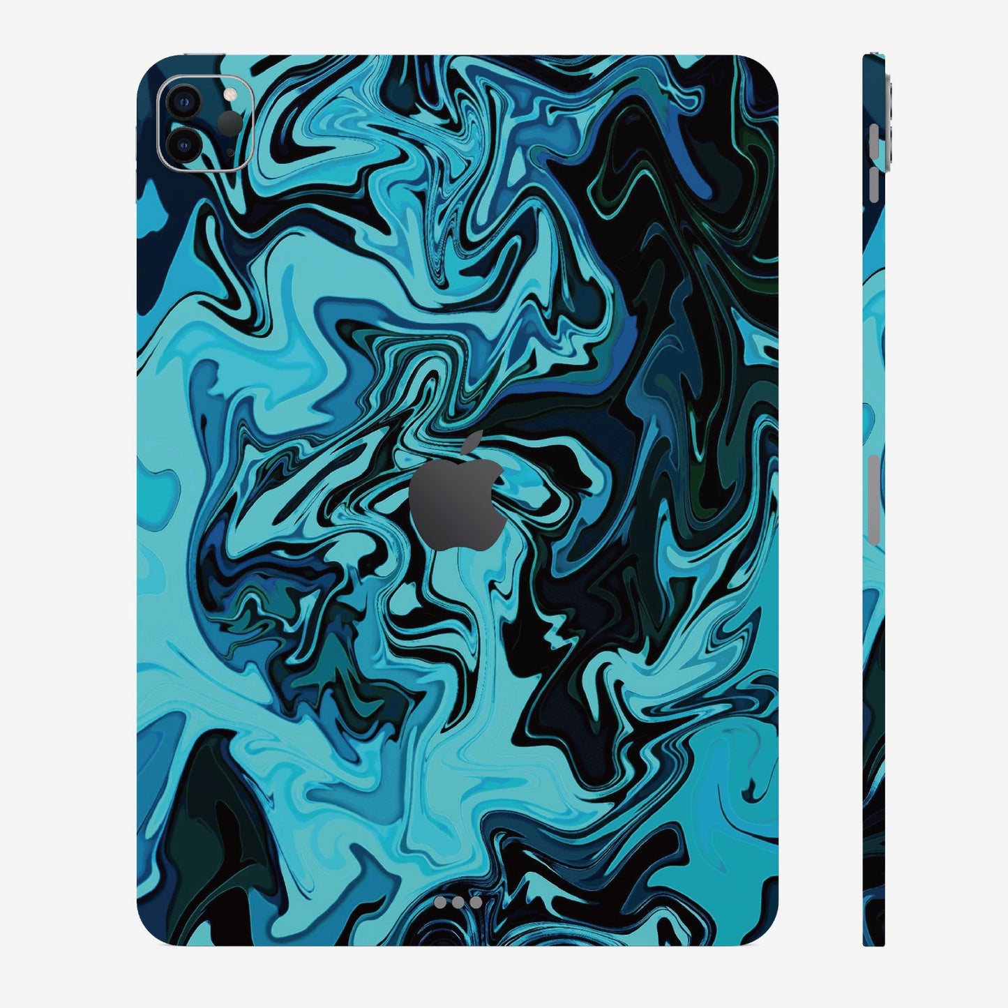 iPad wrap film - Blue Abstract Fire Flame 藍色熔岩火焰