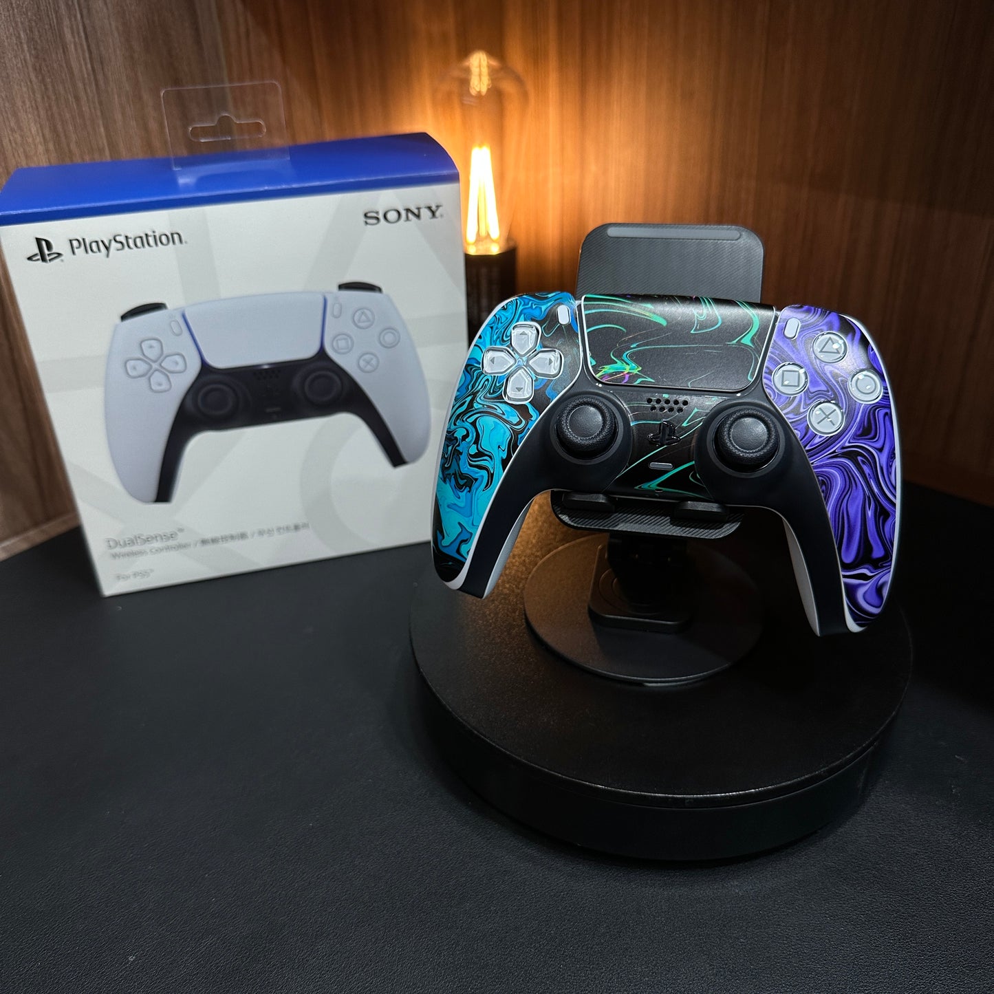 Sony DualSense - Blue Abstract Fire Flame 藍色熔岩火焰