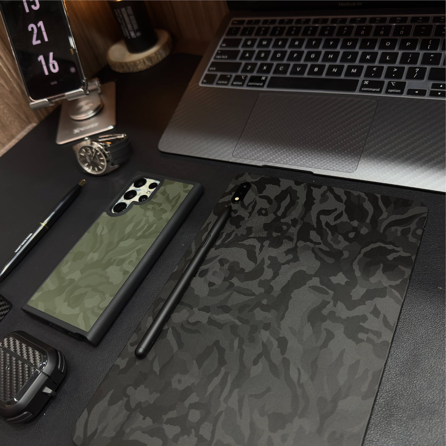 Galaxy Tab wrap film - Black Camouflage 鍛黑迷彩