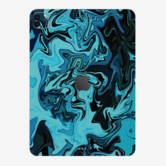 iPad wrap film - Blue Abstract Fire Flame 藍色熔岩火焰