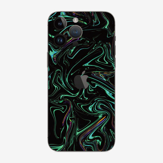 Back Protector - Green Abstract Fire Flame 綠色熔岩火焰