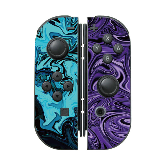 SWITCH Joy-Con - Blue Abstract Fire Flame 藍色熔岩火焰 x Lilac Abstract Fire Flame 紫色熔岩火焰