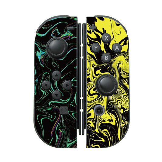 SWITCH Joy-Con - Green Abstract Fire Flame 綠色熔岩火焰 x Yellow Abstract Fire Flame 黃色熔岩火焰