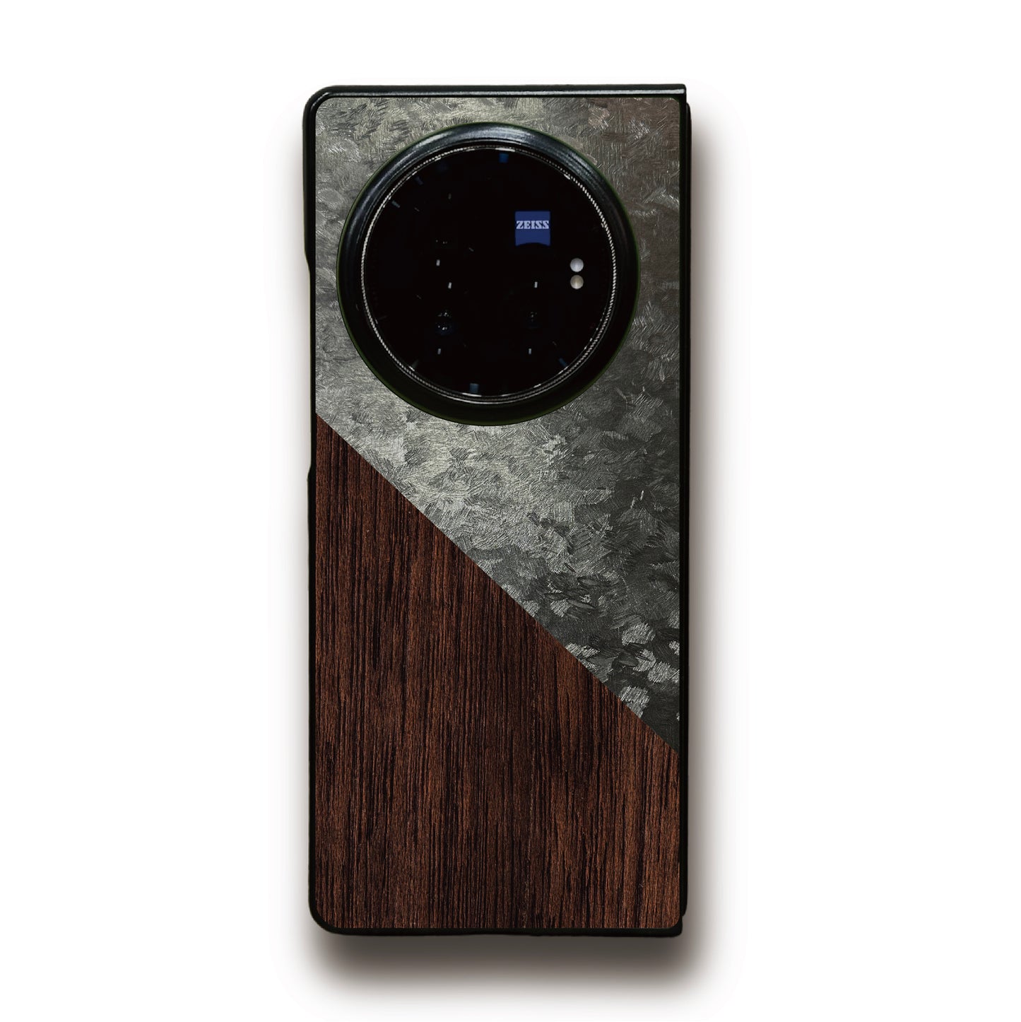 Hard Phone Shell - Ghost Metallic Black 鑄造幽靈黑 x Walnut Wood 胡桃木