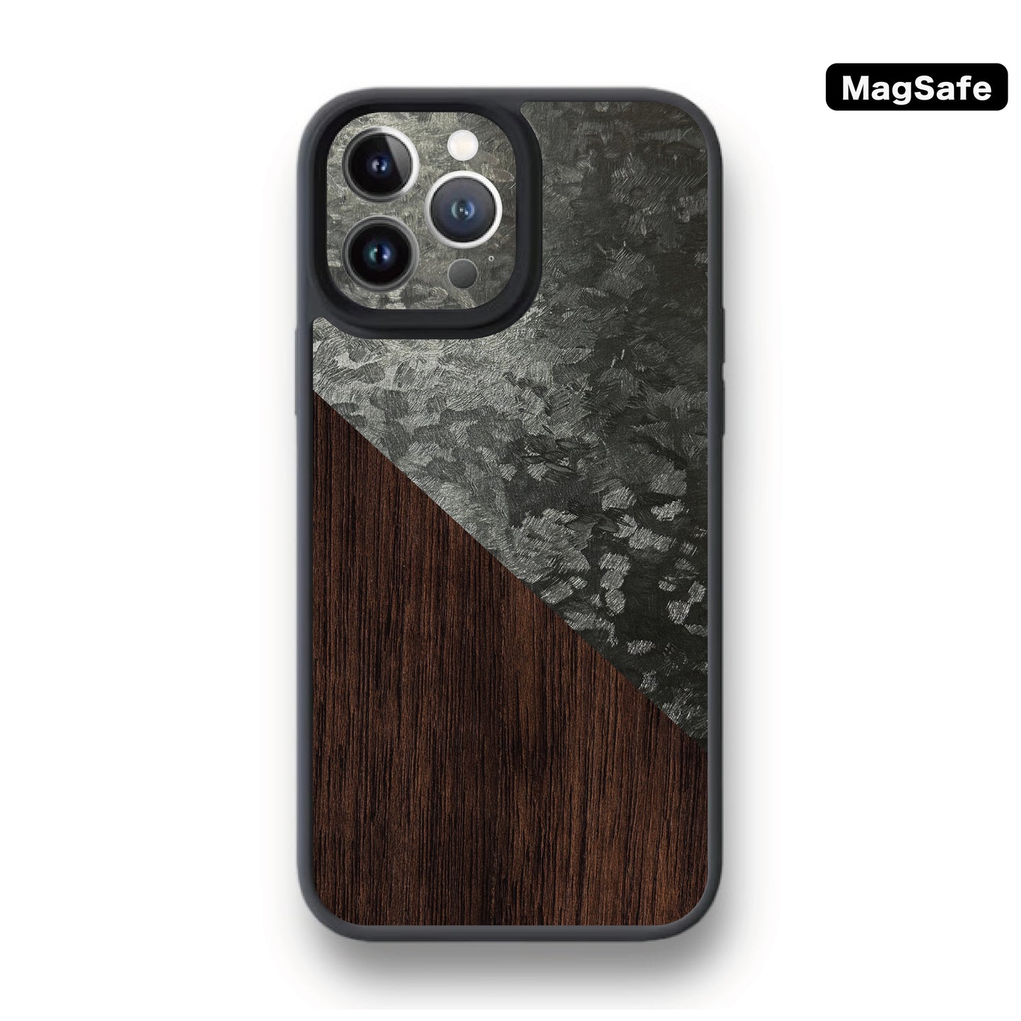 Defender Case - Ghost Metallic Black 鑄造幽靈黑 x Walnut Wood 胡桃木