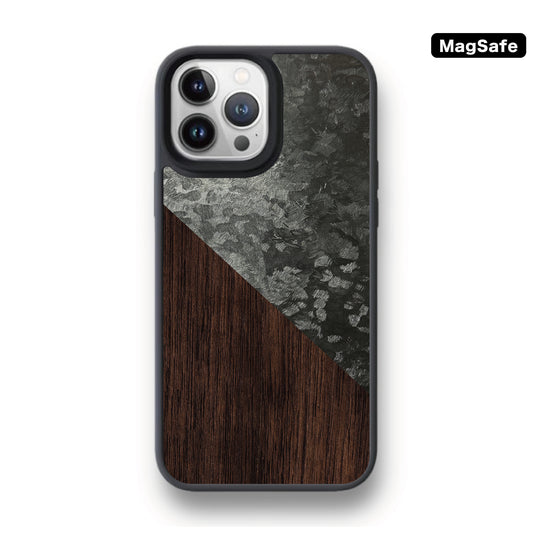 Defender Case - Ghost Metallic Black 鑄造幽靈黑 x Walnut Wood 胡桃木